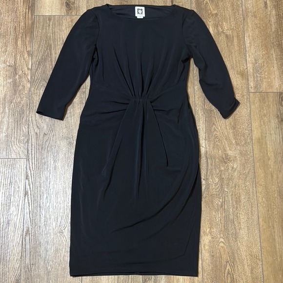 Anne Klein Dresses & Skirts - Anne Klein Black Sheath Dress with‎ Bateau Neckline and 3/4 Sleeves party